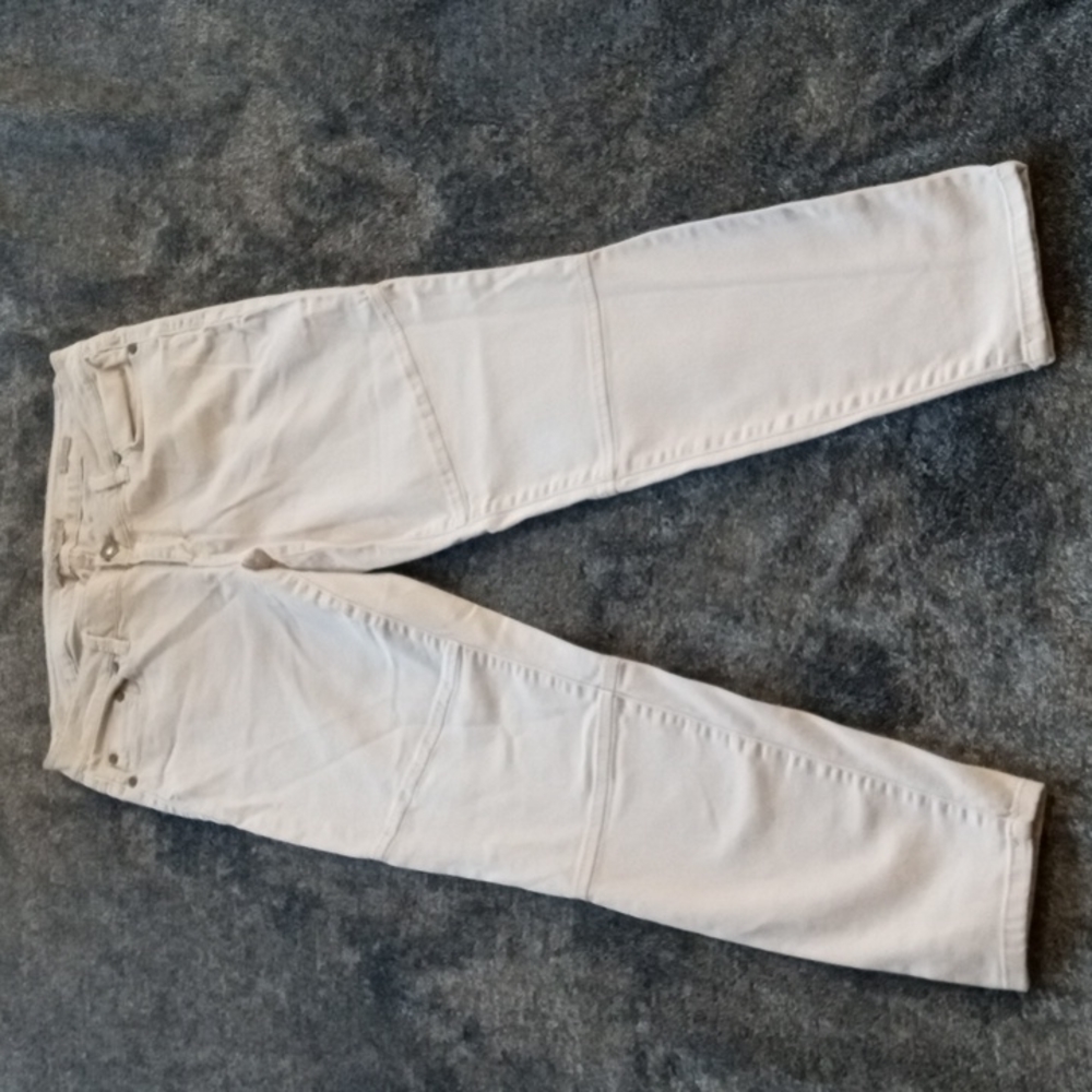 Max Jeans khaki skimmer pants with knee details